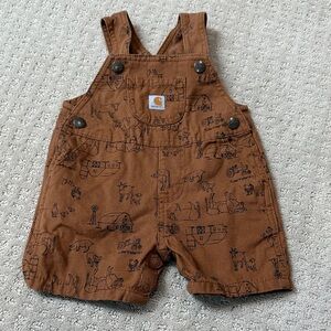 Carhartt Kids Overalls in Brown with Fun Patterns